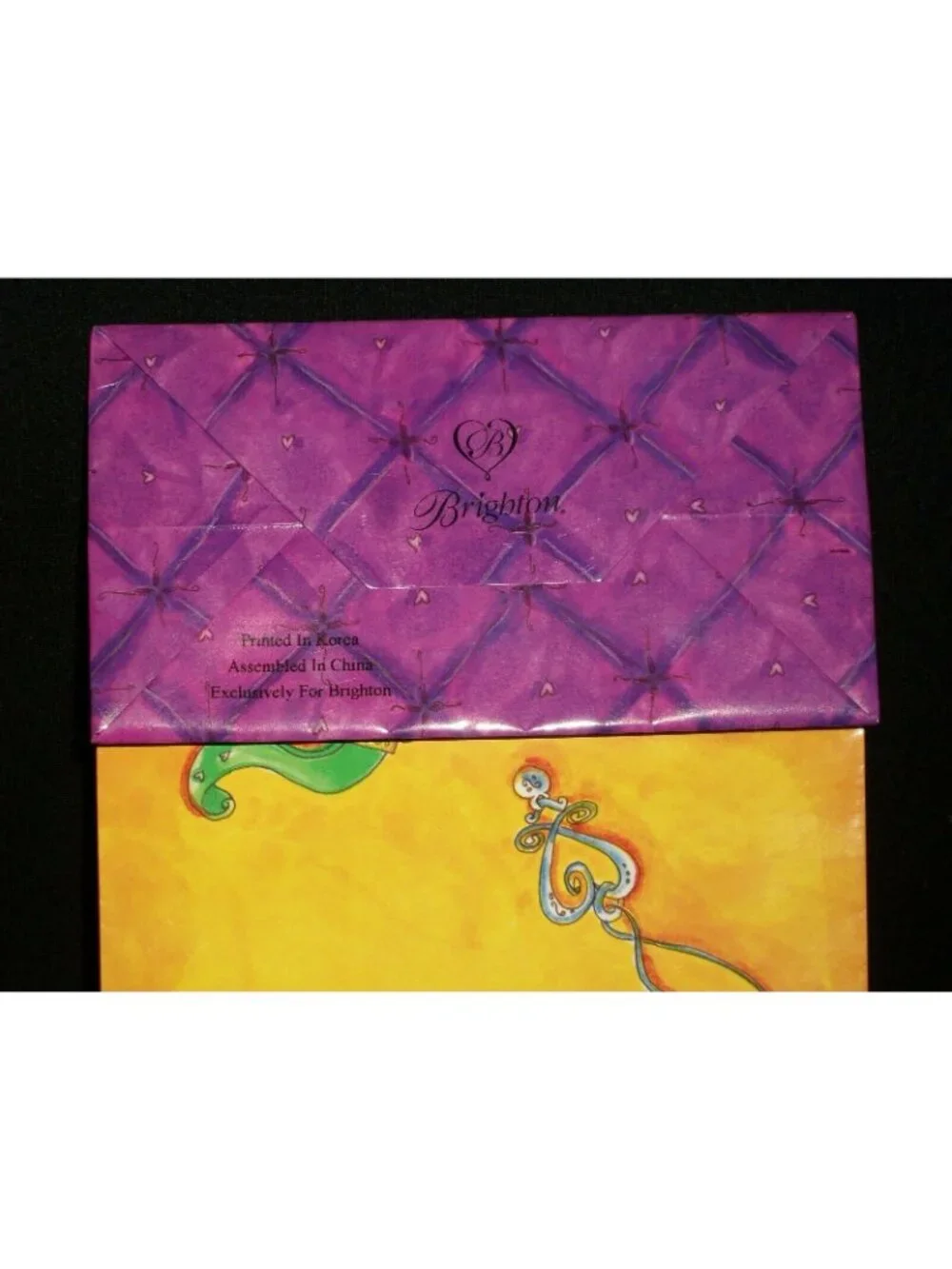 Brighton Purple & Yellow Gift Bag With Rope Handles - Fancy & Colorful Design